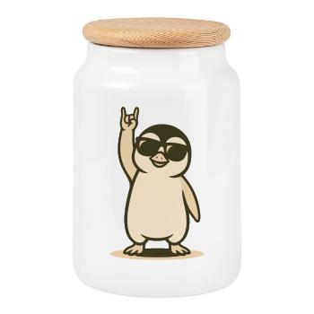 Polar Rocker Chick - Cookie Jar with Wooden Lid - white - Front