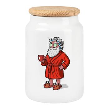 Santa Claus Spa - Keksdose mit Holzdeckel - Weiß - Vorne