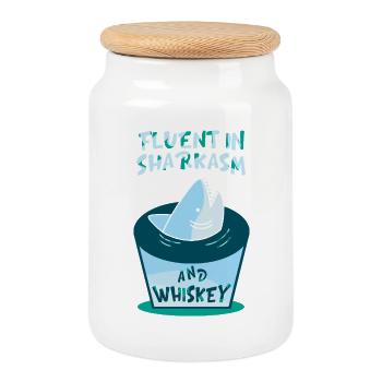 Whiskey Saying Whiskey Drinker Whiskey Lovers - Cookie Jar with Wooden Lid - white - Front