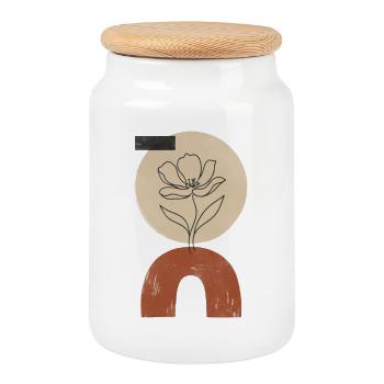 S’épanouir sur l’arc d’un cercle - Boîte à biscuits avec couvercle en bois - blanc - Devant