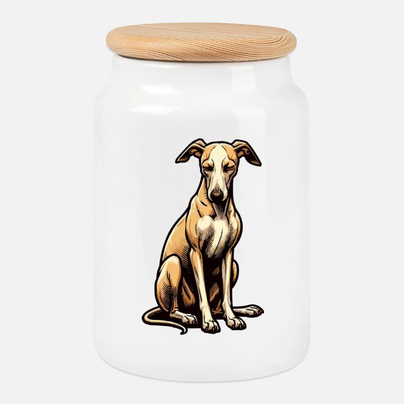 Whippet Windhund Whippets Windhundbesitzer - Keksdose mit Holzdeckel - Weiß