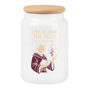 Booktok Fantasy Bookish Humour Cadeau pour - Boîte à biscuits avec couvercle en bois - blanc - Devant