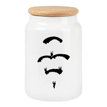 Parachute Diamond - Cookie Jar with Wooden Lid - white - Front