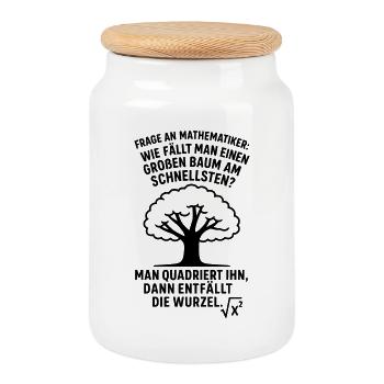 Mathematiker Witz Wurzel Baum fällen  - Keksdose mit Holzdeckel - Weiß - Vorne