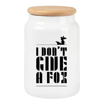 dont_give_a_fox - Keksdose mit Holzdeckel - Weiß - Vorne