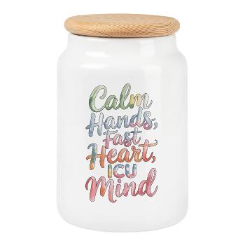 ICU Nurse Calm Hands Fast Heart Intensive Care - Keksdose mit Holzdeckel - Weiß - Vorne