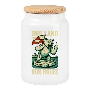 Our Land Our Rules Greenland Is Not For Sale - Keksdose mit Holzdeckel - Weiß - Vorne