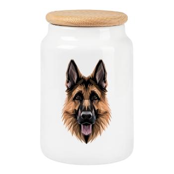 Les chiens bergers allemands adorent les chiens bergers allemands - Boîte à biscuits avec couvercle en bois - blanc - Devant