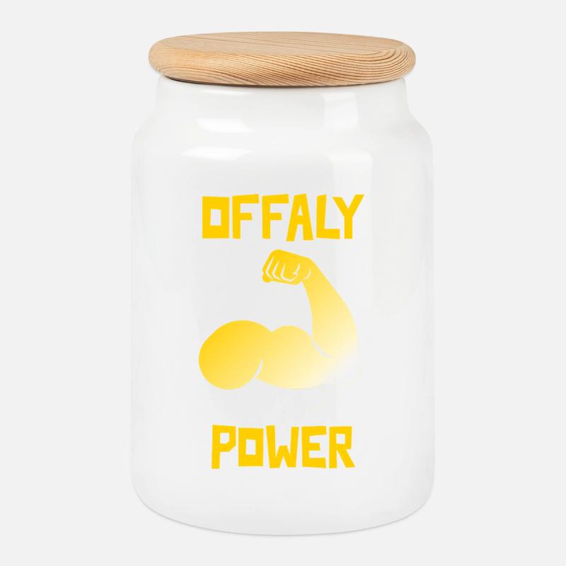 Offaly Power - Keksdose mit Holzdeckel - Weiß