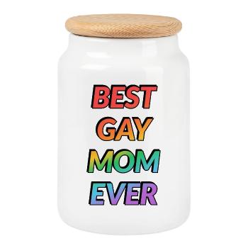 LA MEILLEURE MAMAN GAY DE TOUS LES TEMPS - Boîte à biscuits avec couvercle en bois - blanc - Devant