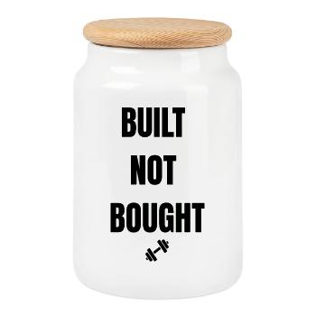 BUILT NOT BOUGHT - Keksdose mit Holzdeckel - Weiß - Vorne