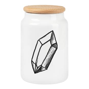 Crystal Yoga Meditation Esotericism - Illustration - Cookie Jar with Wooden Lid - white - Front
