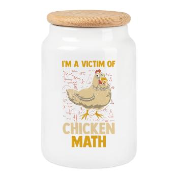 Farmer Rooster Flock Poultry Math Chicken - Keksdose mit Holzdeckel - Weiß - Vorne