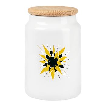Radioactive Fragmentation – Physics Design - Cookie Jar with Wooden Lid - white - Front