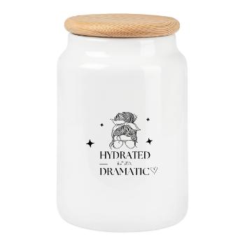 Hydratée mais tout de même dramatique - Boîte à biscuits avec couvercle en bois - blanc - Devant