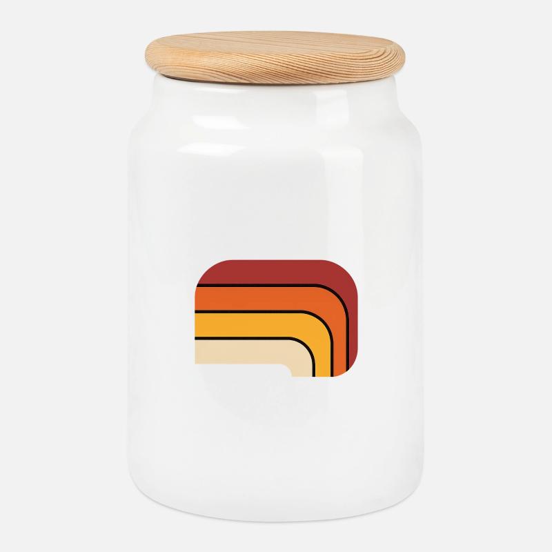 Retro Farbverlauf Design - Keksdose mit Holzdeckel - Weiß