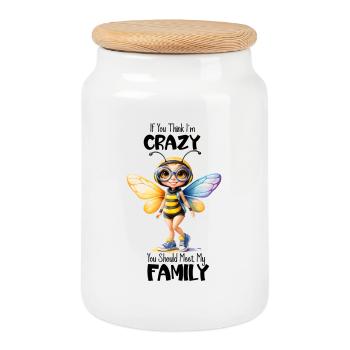 Regenbogenflügel-Bienenmädchen - Keksdose mit Holzdeckel - Weiß - Vorne