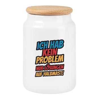 Ich hab kein Problem - Keksdose mit Holzdeckel - Weiß - Vorne