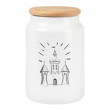 Schloss - Keksdose mit Holzdeckel - Weiß - Vorne