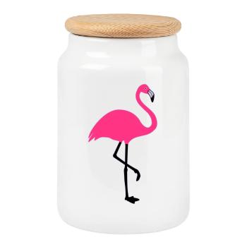 Flamingo Sommer Sonne Strand - Keksdose mit Holzdeckel - Weiß - Vorne