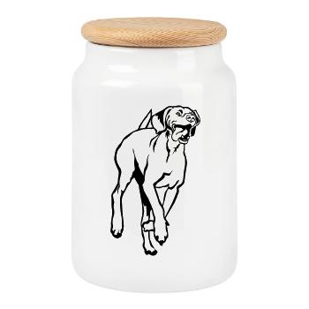 Magyar Vizsla - Keksdose mit Holzdeckel - Weiß - Vorne