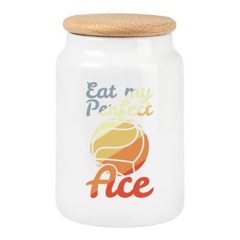 Volleyball Joke - Cookie Jar with Wooden Lid - white - Front