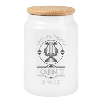 Cabin #7 in Camp Half Blood, Child of Apollo - Cookie Jar with Wooden Lid - white - Front