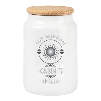 Cabin #7 in Camp Half Blood, Child of Apollo - Cookie Jar with Wooden Lid - white - Front
