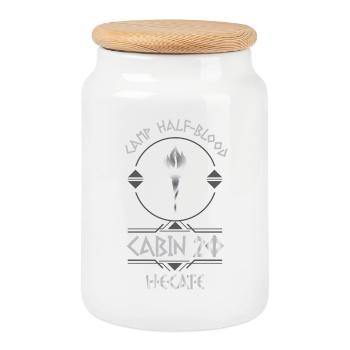 Cabin #20 in Camp Half Blood, Child of Hecate - Cookie Jar with Wooden Lid - white - Front
