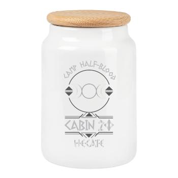 Cabin #20 in Camp Half Blood, Child of Hecate - Cookie Jar with Wooden Lid - white - Front