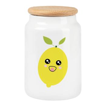 Carnaval, Carnaval, Costume, Lemon - Boîte à biscuits avec couvercle en bois - blanc - Devant