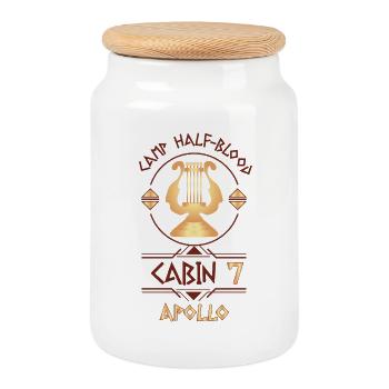 Cabin #7 in Camp Half Blood, Child of Apollo - Cookie Jar with Wooden Lid - white - Front