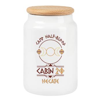 Cabin #20 in Camp Half Blood, Child of Hecate - Cookie Jar with Wooden Lid - white - Front