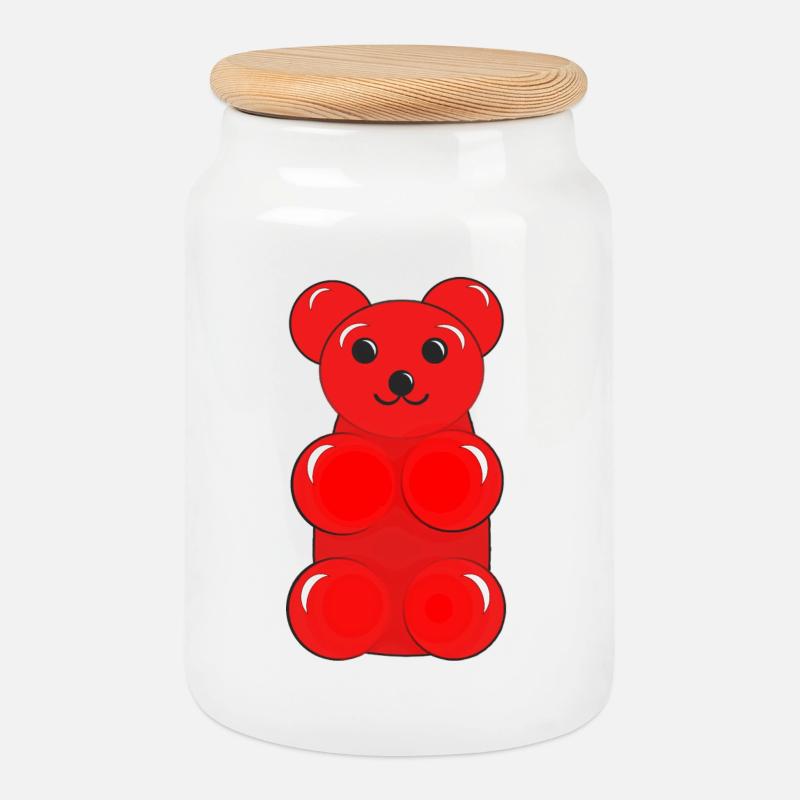 Gummibär - Keksdose mit Holzdeckel - Weiß