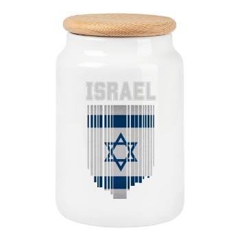Flagge Israels, israelischer Stolz - Keksdose mit Holzdeckel - Weiß - Vorne