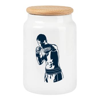 Boxer - Keksdose mit Holzdeckel - Weiß - Vorne