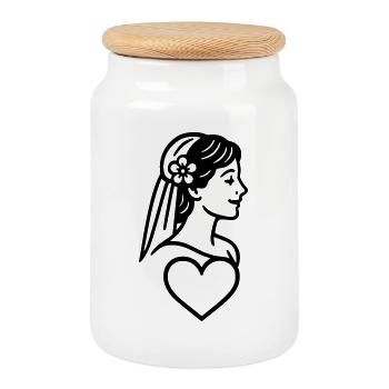 Die Braut - Keksdose mit Holzdeckel - Weiß - Vorne