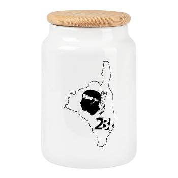 Corse du nord - Boîte à biscuits avec couvercle en bois - blanc - Devant