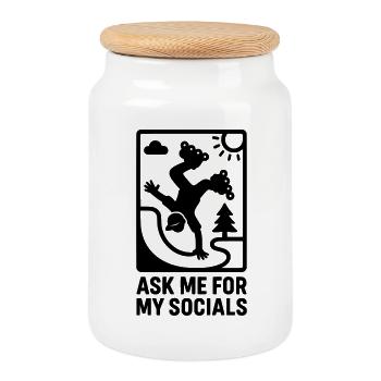 Inline Skate Social Media Fame Cool Kids - Cookie Jar with Wooden Lid - white - Front