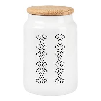 Number 11 Bones - Cookie Jar with Wooden Lid - white - Front