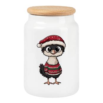 Strauß Weihnachten Xmas - Keksdose mit Holzdeckel - Weiß - Vorne