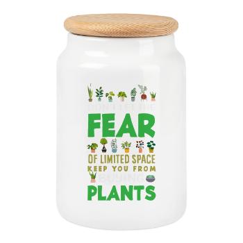 Cadeaux pour les jardins et les amoureux des plantes - Boîte à biscuits avec couvercle en bois - blanc - Devant