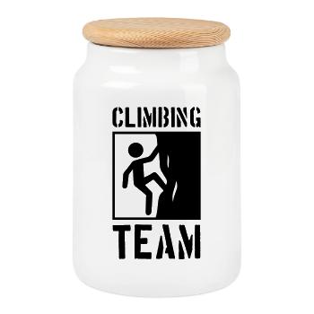 Climbing Team Berge Klettern - Keksdose mit Holzdeckel - Weiß - Vorne
