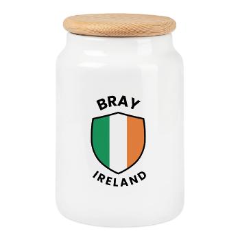 Fierté du Bouclier d’Irlande de Bray - Boîte à biscuits avec couvercle en bois - blanc - Devant