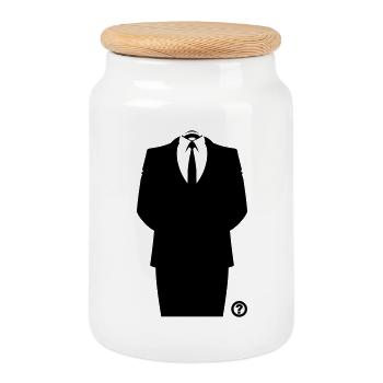 Anon Suit Hack Masque Shirt - Boîte à biscuits avec couvercle en bois - blanc - Devant