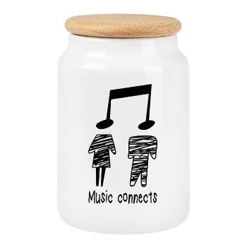 Musicien Professeur de musique Récitant une partition cadeau - Boîte à biscuits avec couvercle en bois - blanc - Devant