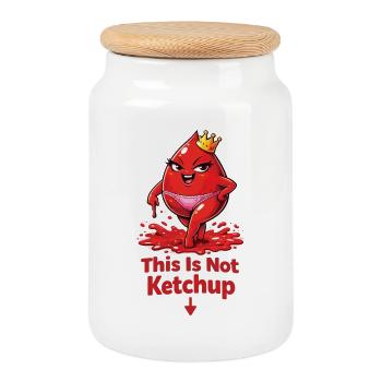 Ce n’est pas du ketchup – Déclaration drôle de période - Boîte à biscuits avec couvercle en bois - blanc - Devant