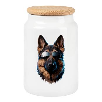 Les chiens bergers allemands adorent les chiens bergers allemands - Boîte à biscuits avec couvercle en bois - blanc - Devant