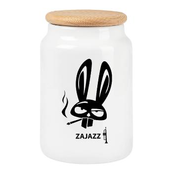 ZAJAZZ - Cookie Jar with Wooden Lid - white - Front