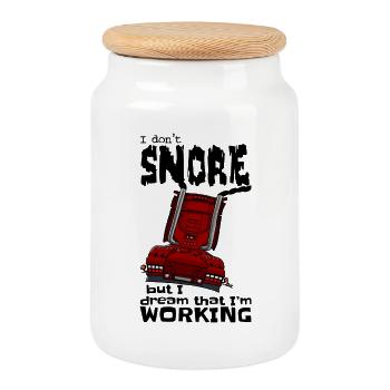 1477_I_dont_Snore-S_TRUCK - Keksdose mit Holzdeckel - Weiß - Vorne